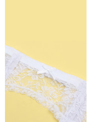 Porte-jarretelles et string Blanc - Litolu Lingerie