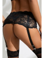 Porte-jarretelles dentelle large Noir - Litolu Lingerie