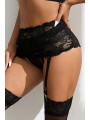 Porte-jarretelles dentelle large Noir - Litolu Lingerie