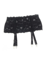 Porte-jarretelles dentelle large Noir - Litolu Lingerie