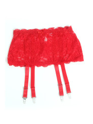 Porte-jarretelles dentelle large Rouge - Litolu Lingerie