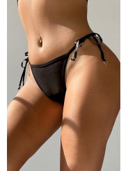 String brodé dans le dos Noir - Litolu Lingerie