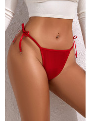 String brodé dans le dos Rouge - Litolu Lingerie