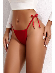 String brodé dans le dos Rouge - Litolu Lingerie