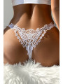String brodé dans le dos Blanc - Litolu Lingerie