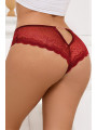Tanga dentelle bijou Coeur Bordeaux - Litolu Lingerie