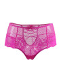 Tanga lacé dentelle taille haute Rose - Litolu Lingerie