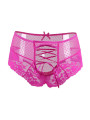 Tanga lacé dentelle taille haute Rose - Litolu Lingerie