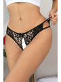 String ouvert dentelle Noir - Litolu Lingerie