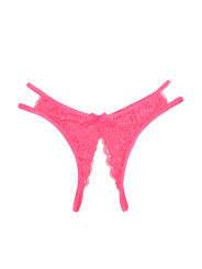String ouvert dentelle Rose - Litolu Lingerie