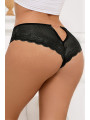 Tanga dentelle bijou Coeur Noir - Litolu Lingerie