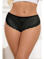 Tanga dentelle bijou Coeur Noir - Litolu Lingerie