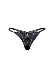 String ouvert à strass noir
