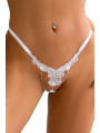 String ouvert à strass blanc