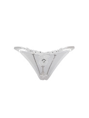 String ouvert à strass blanc