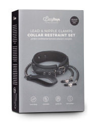 Collier cuir avec chaînes de seins - Easytoys Fetish Collection