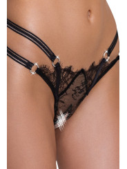 String ouvert Rio noir en dentelle - Cottelli LINGERIE  