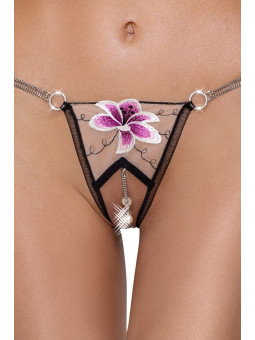 String ouvert Fleur brodée - Cottelli LINGERIE
