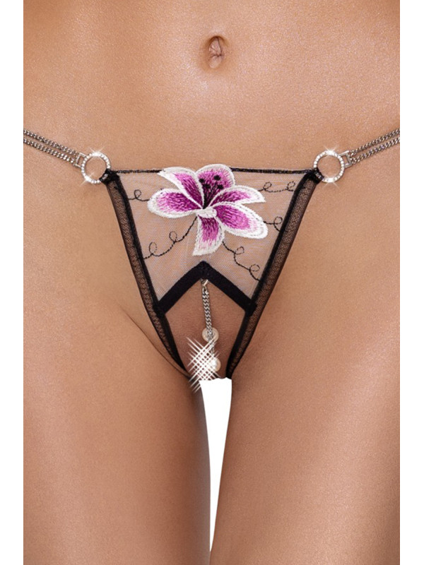 String ouvert Fleur brodée - Cottelli LINGERIE