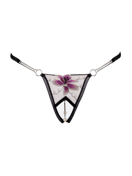 String ouvert Fleur brodée - Cottelli LINGERIE