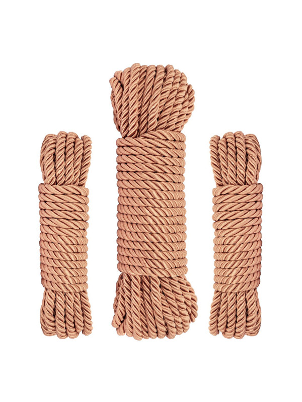 Coffret 3 cordes de bondage Premium - Rosy Gold