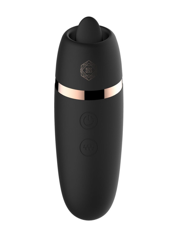 Stimulateur 2 en 1 avec langue vibrante - Rosy Gold