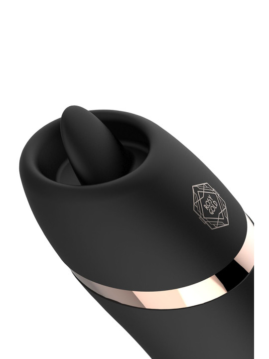 Stimulateur 2 en 1 avec langue vibrante - Rosy Gold