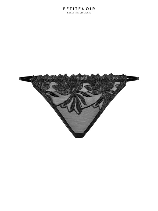 Slip échancré tulle et broderies