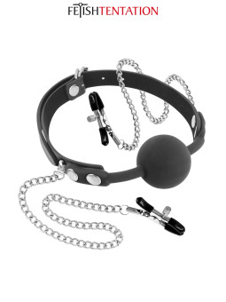 Baillon pinces à tétons - Fetish Tentation