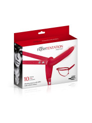 Gode ceinture rouge vibrant Fetish Tentation