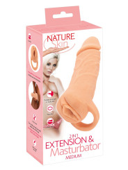 Masturbateur et extension de pénis  18,5 cm - Nature Skin