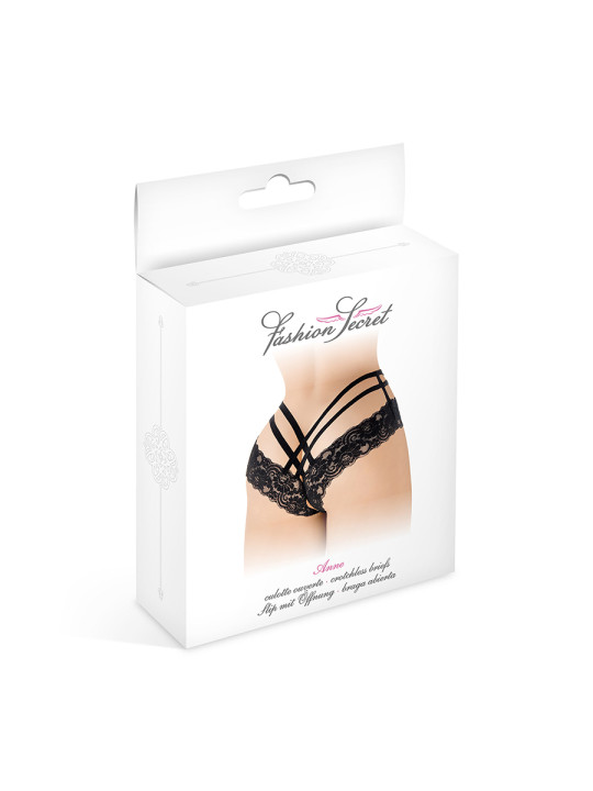 Tanga ouvert Anne - noir
