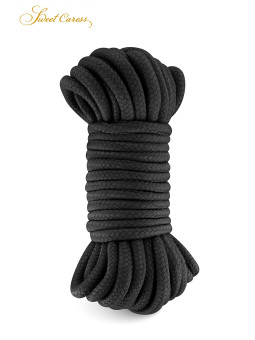 Corde de bondage noire 10m - Sweet Caress