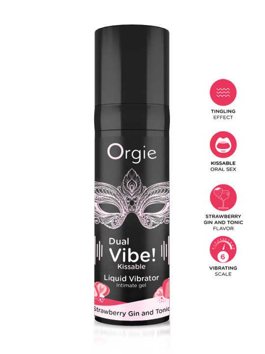 Gel d'excitation Dual Vibe Strawberry Gin Tonic Liquid Vibrator