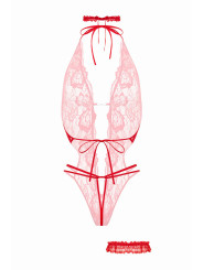 Ensemble body ouvert Renee rouge - Christine
