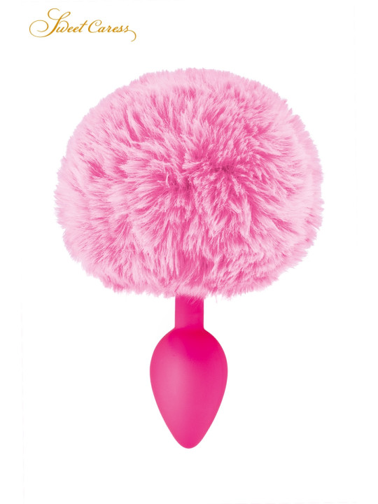Plug queue de lapin - rose