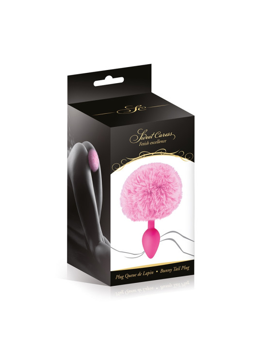Plug queue de lapin - rose