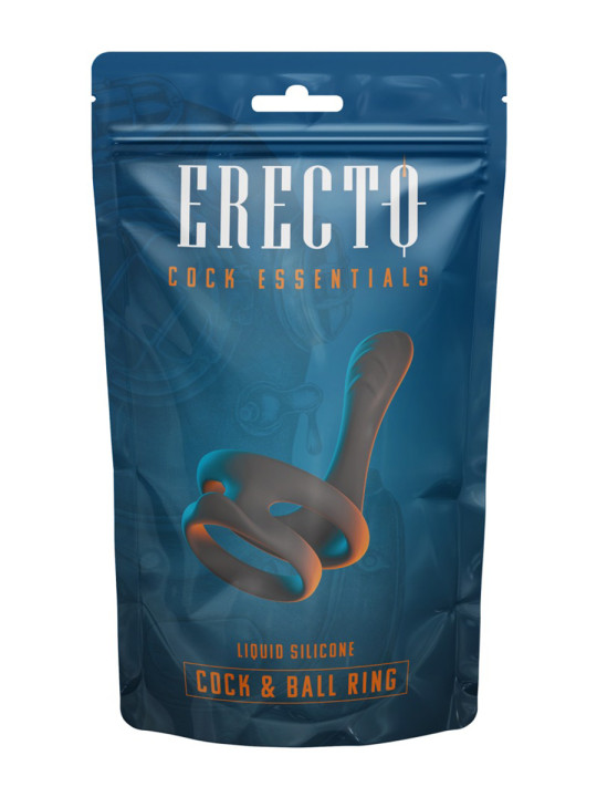 Cock & Ball Ring liquid silicone avec écarteur de périnée - Erecto