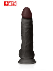 Gode réaliste The Intense Black 24 x 5 cm - Captain Red