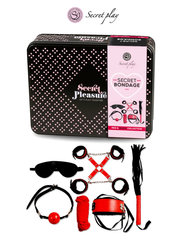 Kit BDSM 8 pièces - Rouge & Noir