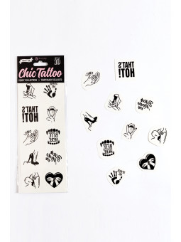 10 tatouages temporaires Kinky Collection - Secret Play