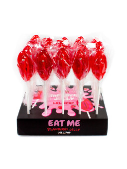 Présentoir de 40 sucettes vulve à la fraise