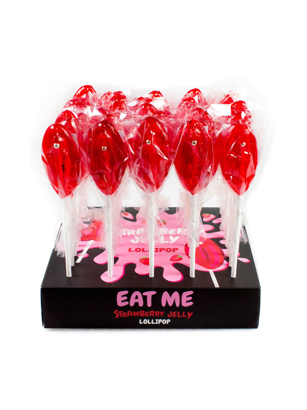 Présentoir de 40 sucettes vulve à la fraise