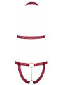 Ensemble string ouvert et seins nus bordeaux - Cottelli Lingerie