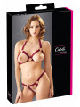 Ensemble string ouvert et seins nus bordeaux - Cottelli Lingerie