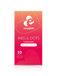 10 préservatifs Ribs and Dots - EasyGlide