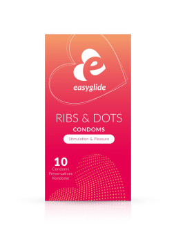 10 préservatifs Ribs and Dots - EasyGlide
