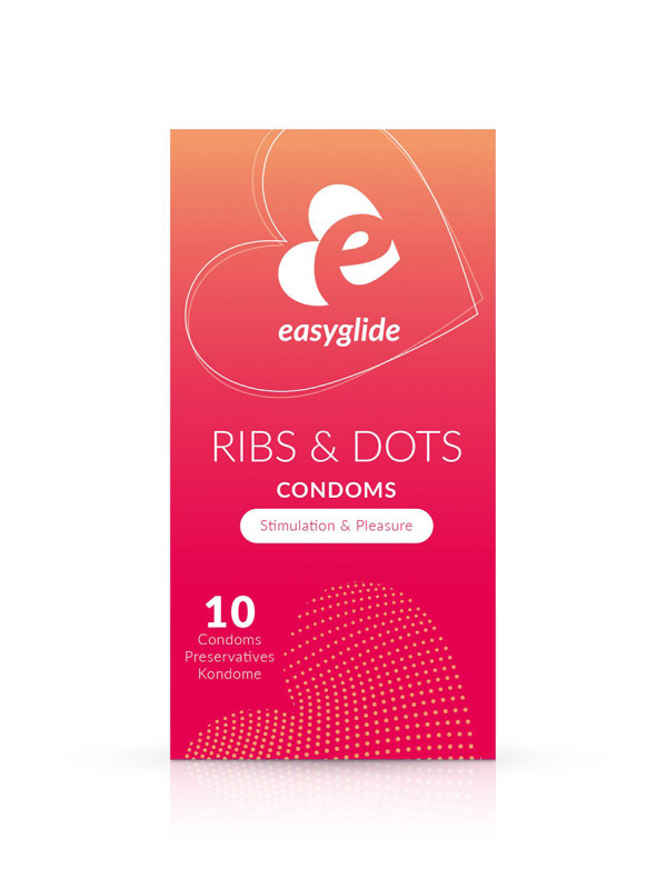 10 préservatifs Ribs and Dots - EasyGlide