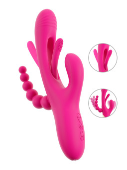 Triple vibro avec langue oscillante - Sweet Smile