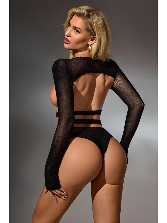Ensemble culotte et top seins nus résille - J Lingerie